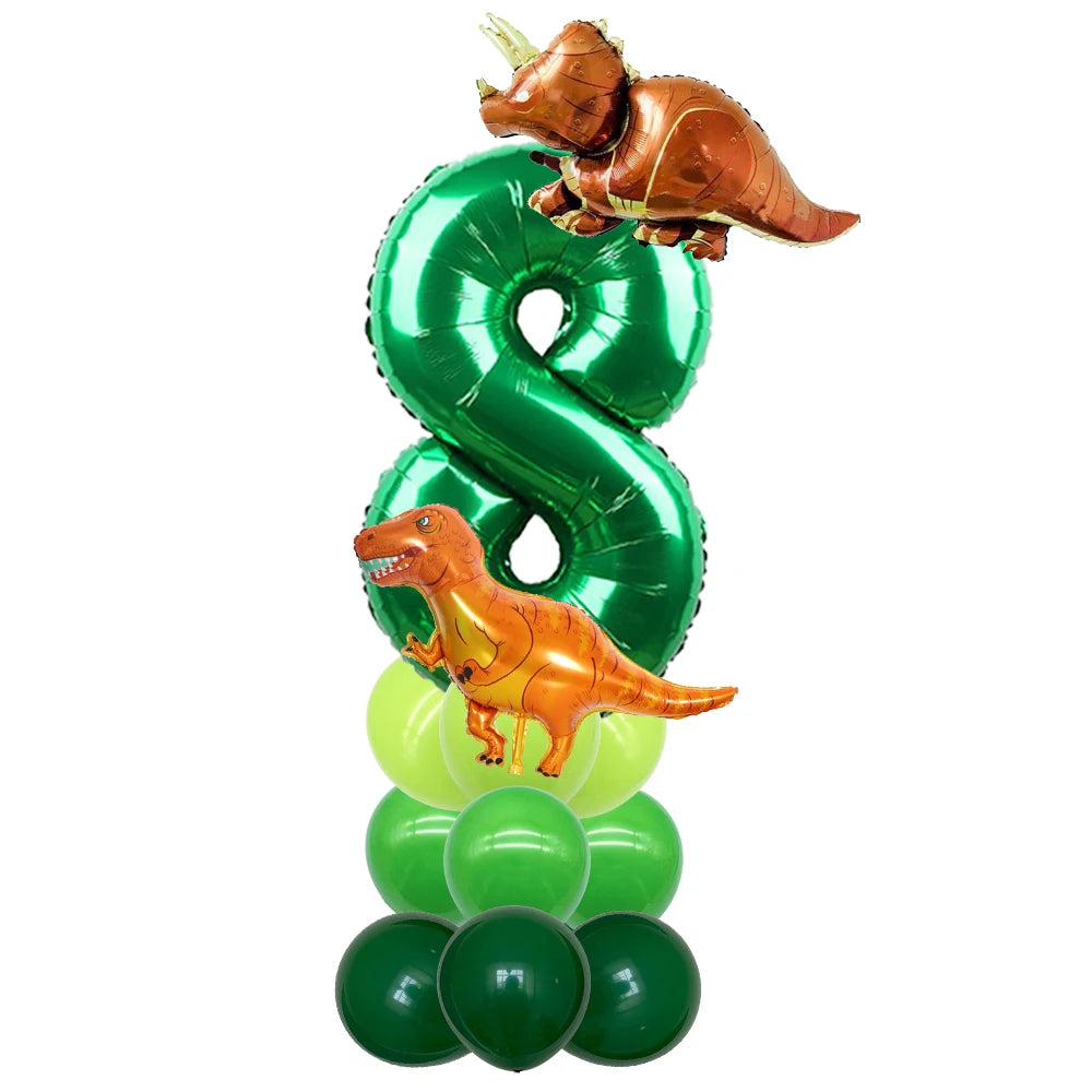 Ballon Chiffre Dinosaure Vert Grand