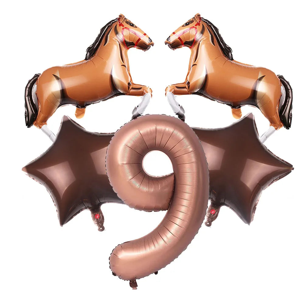 Ballon Chiffre Thème Cowboy 9