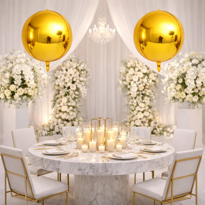 Ballon Déco Mariage 4D Doré