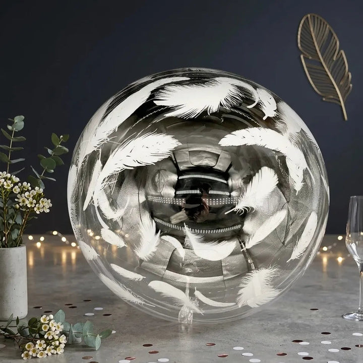 Ballon Géant Transparent Plumes