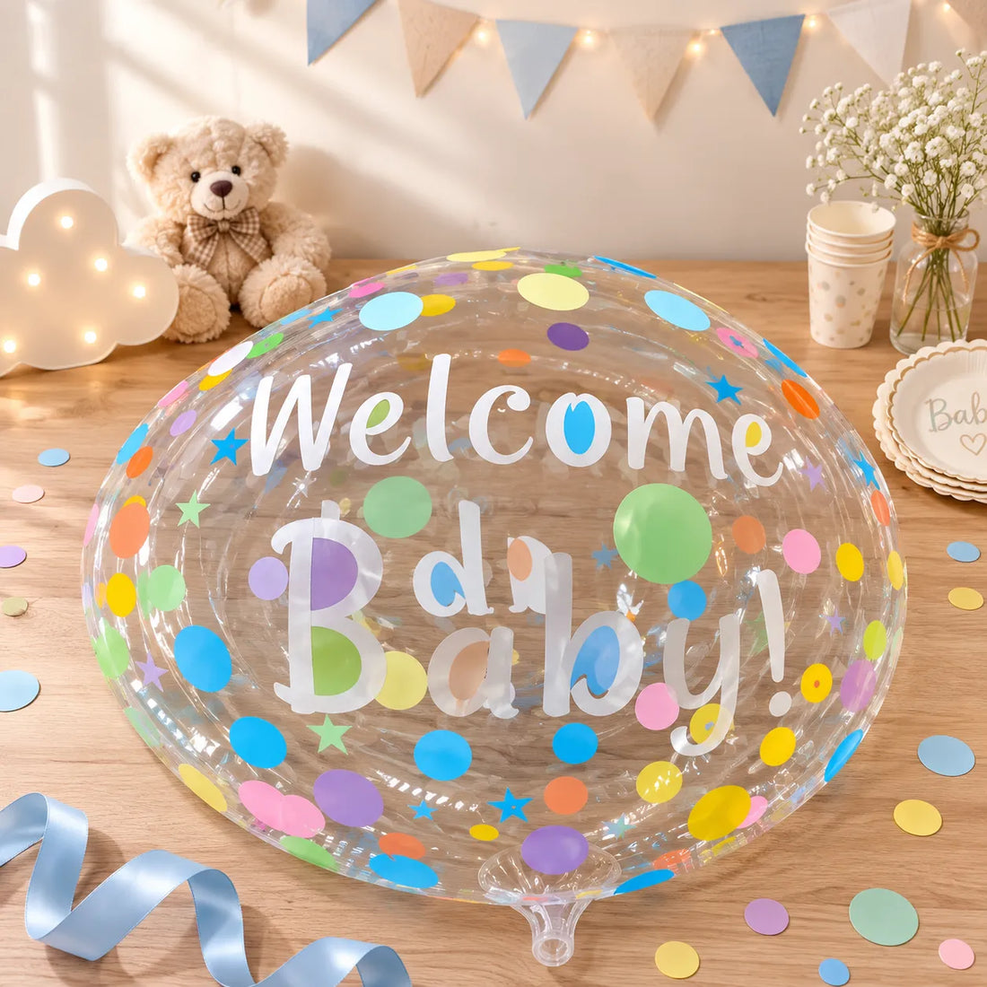 Ballon Géant Transparent Welcome Baby Unique