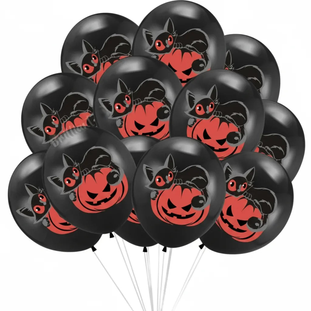 Ballon Halloween Noir en Latex Unique