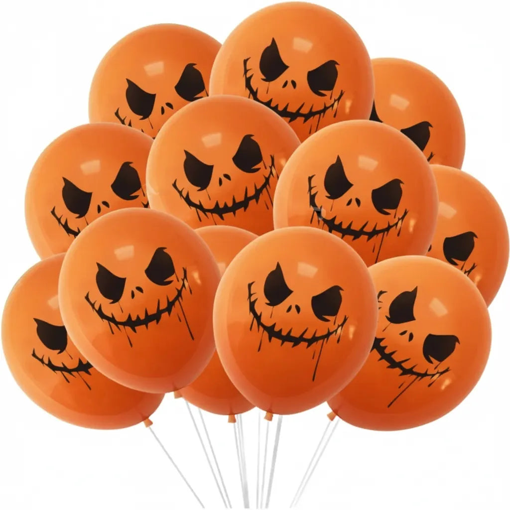Ballon Halloween Orange Terrifiant Unique
