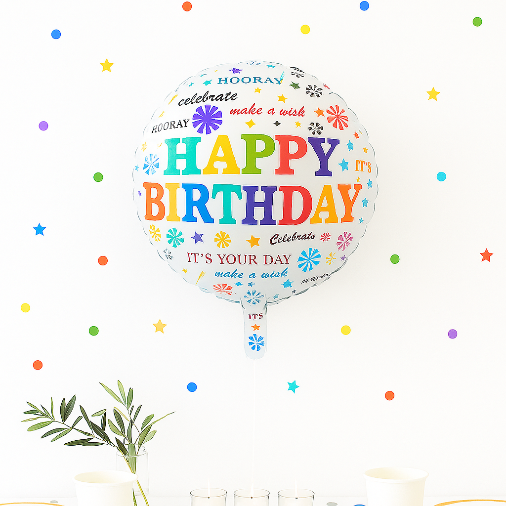Ballon Happy Birthday Décoratif Multicolore