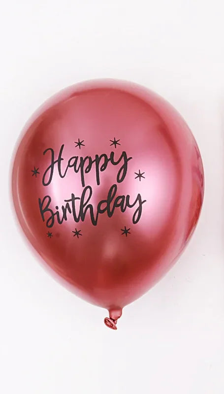 Ballon Happy Birthday Rouge Métallisé Unique