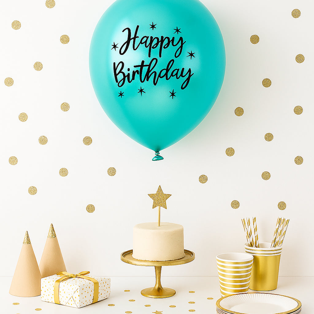 Ballon Happy Birthday Vert Métallisé
