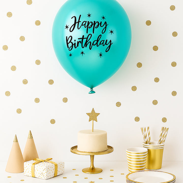 Ballon Happy Birthday Vert Métallisé
