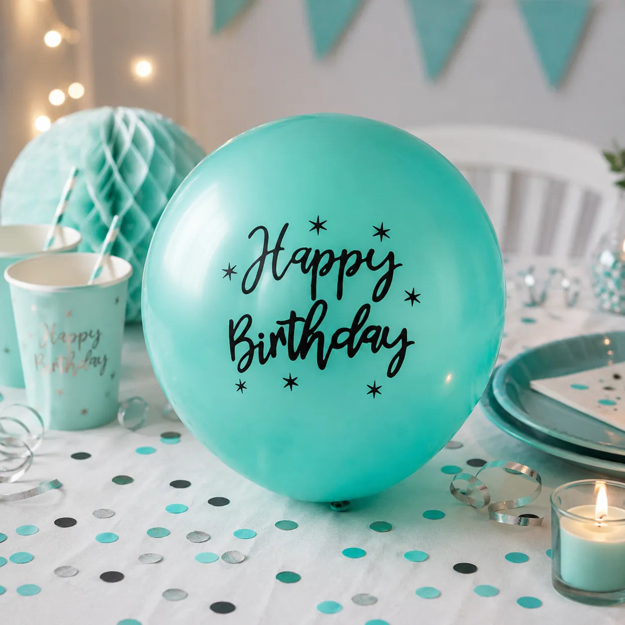 Ballon Happy Birthday Vert Métallisé Beau