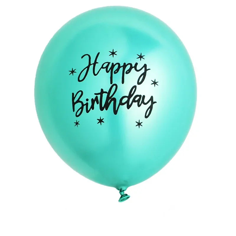 Ballon Happy Birthday Vert Métallisé Design