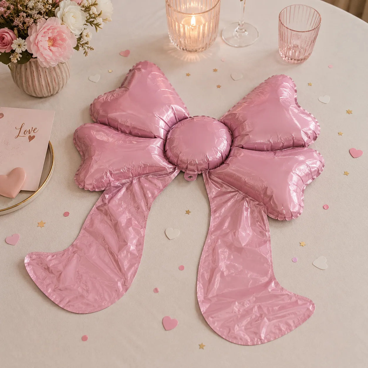 Ballon Nœud XXL Rose Pratique