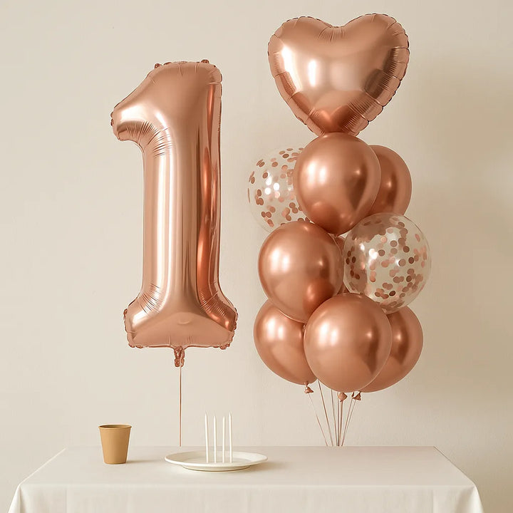 Ballon Numérique Girly Rose Gold 1