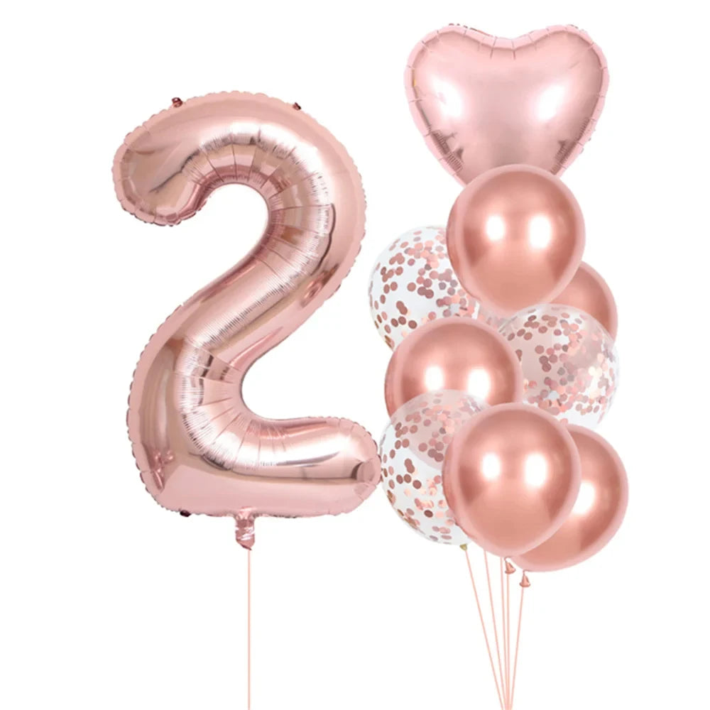 Ballon Numérique Girly Rose Gold Beau