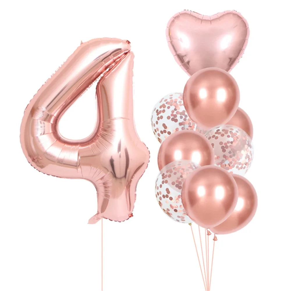 Ballon Numérique Girly Rose Gold Mignon