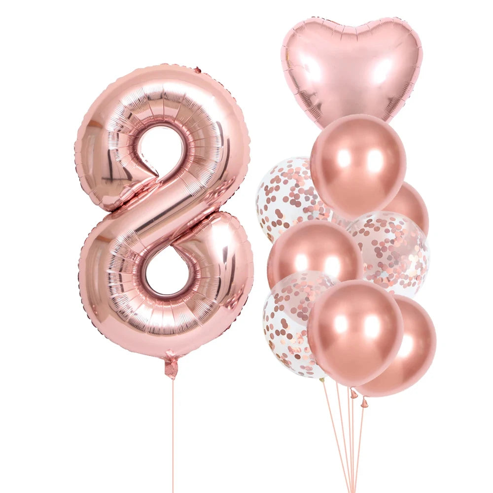 Ballon Numérique Girly Rose Gold Pas cher