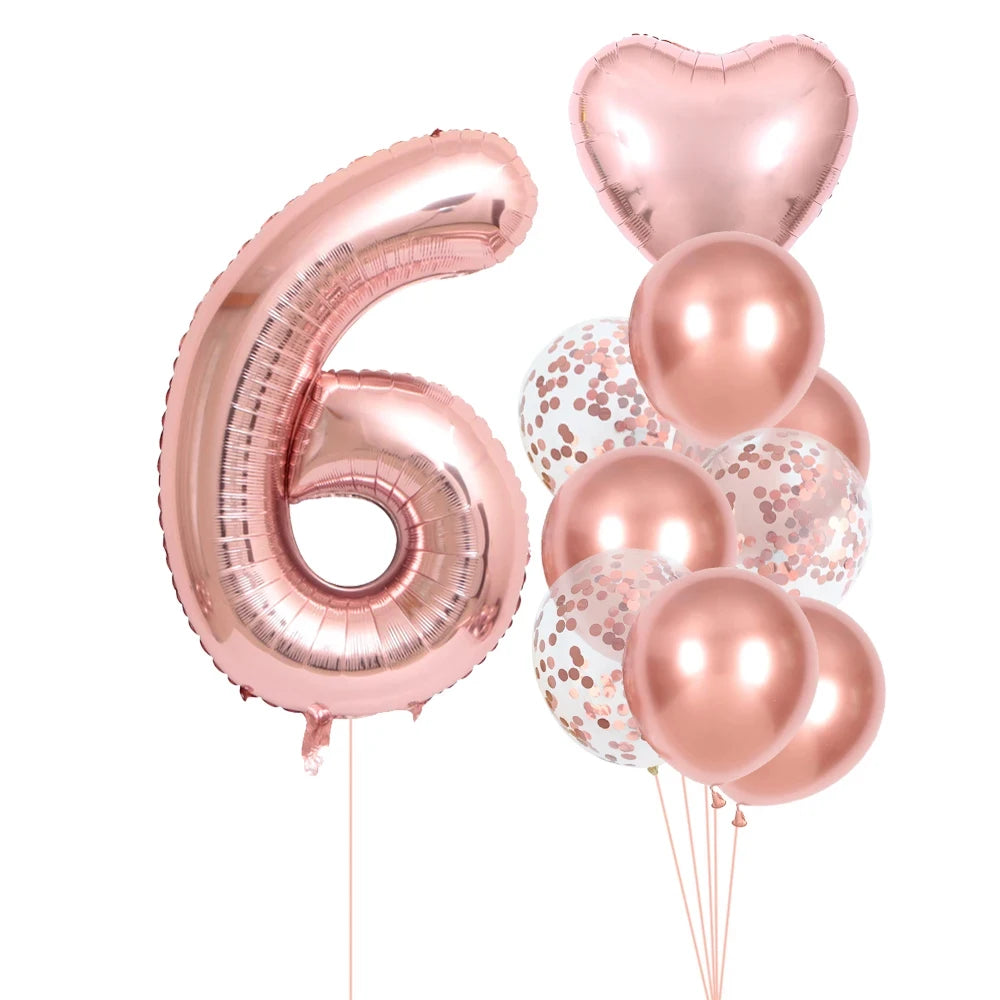 Ballon Numérique Girly Rose Gold Unique