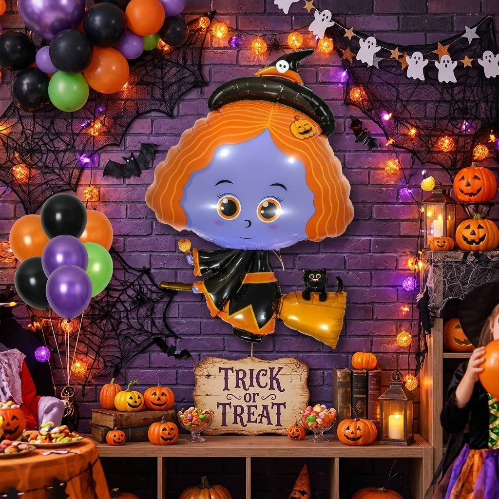Ballon Petite Sorcière Halloween Minimaliste