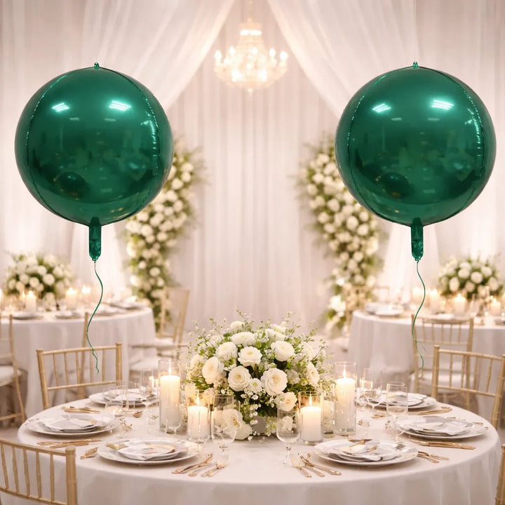 Ballon Rond 4D Vert Emeraude Mariage