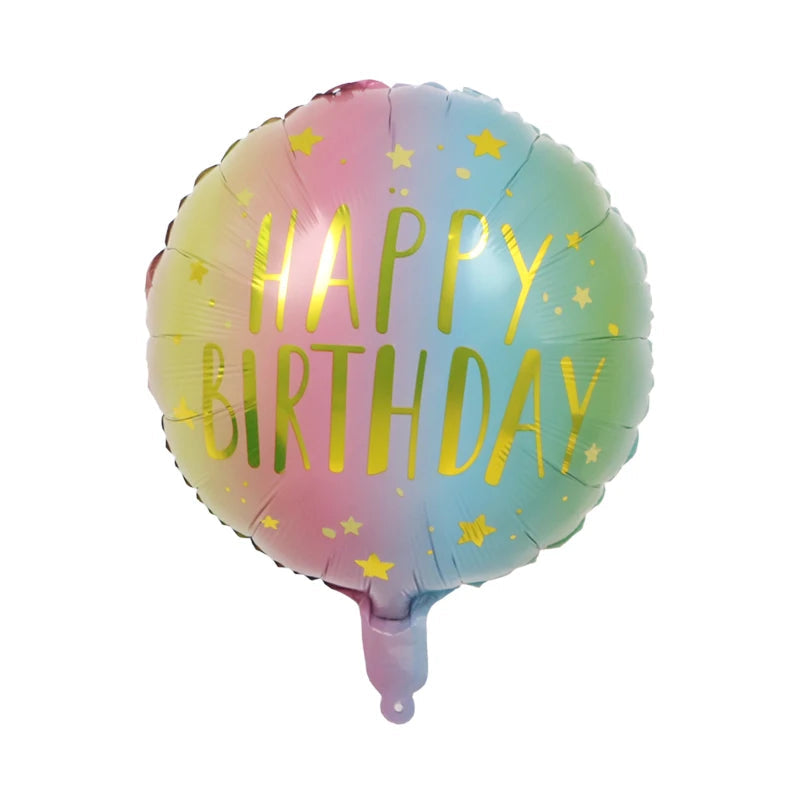 Ballon Rond Happy Birthday Arc-en-ciel Design