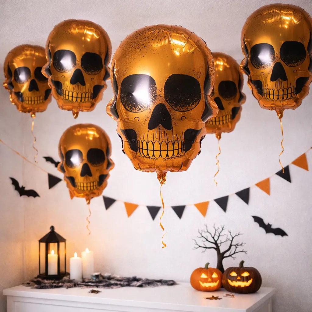 Ballon Squelette Doré Halloween