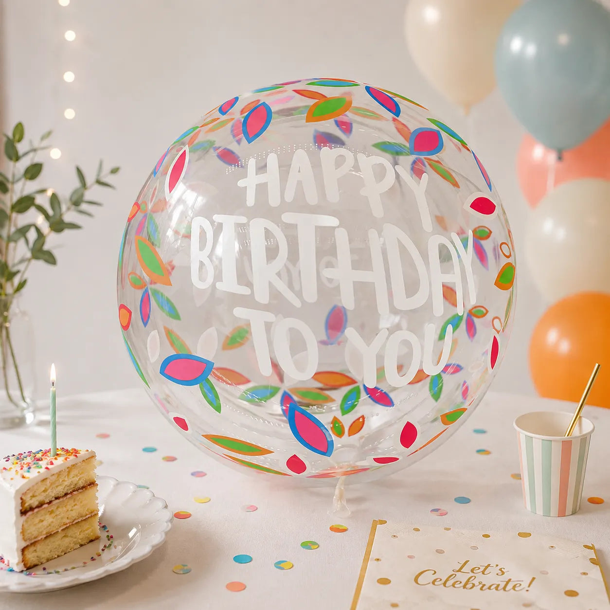 Ballon XXL Anniversaire Transparent Beau