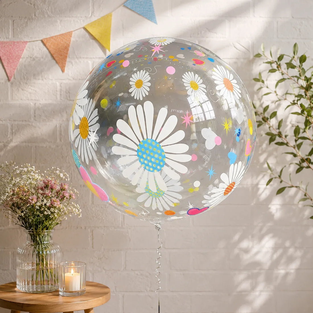 Ballon XXL Fleuri Transparent Original
