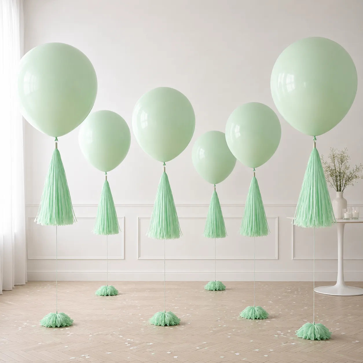 Ballon XXL Vert Pastel Pratique
