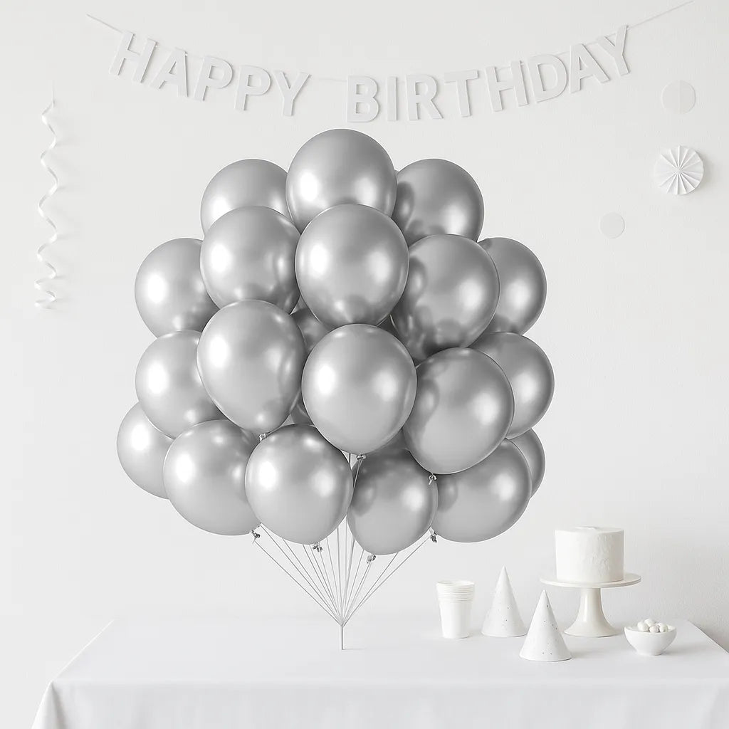 Ballons Anniversaire Argentés
