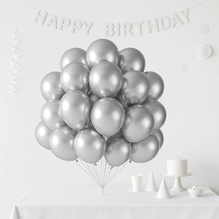 Ballons Anniversaire Argentés