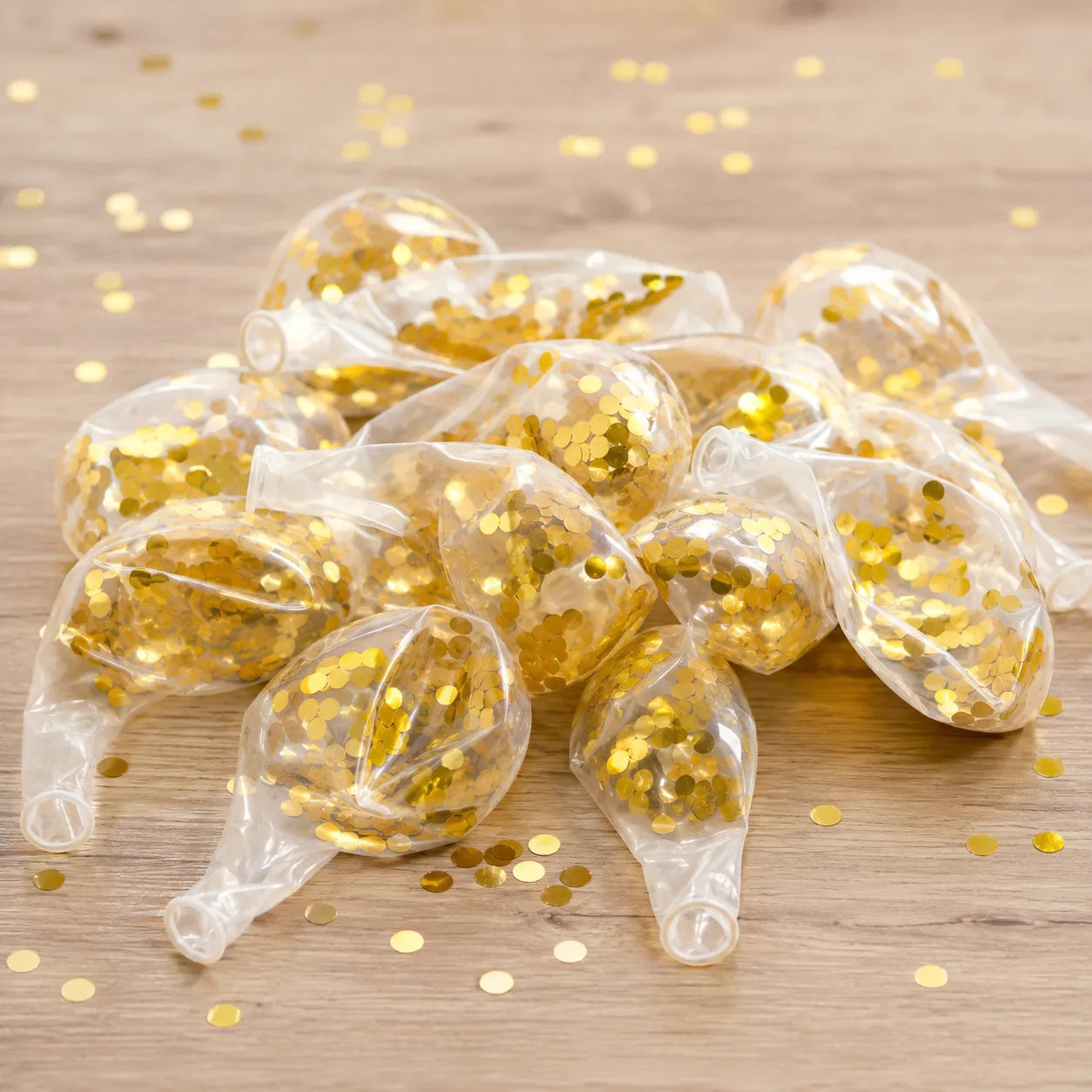 Ballons Anniversaire Confettis Dorés Pratiques
