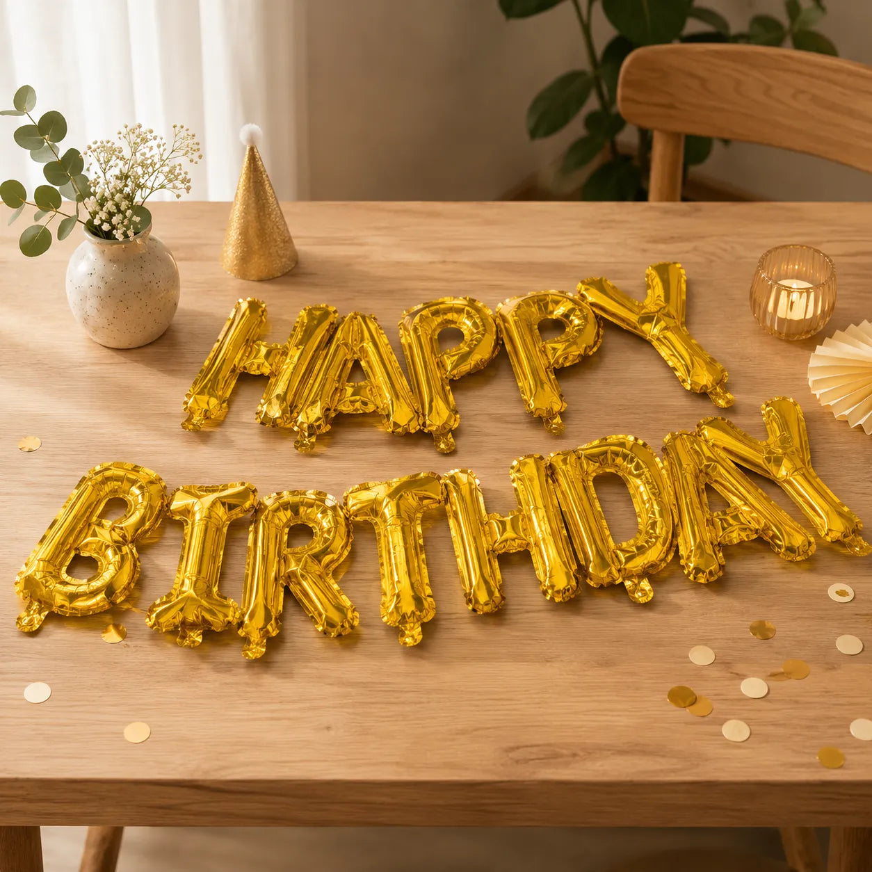 Ballons Anniversaire Happy Birthday Doré Originaux
