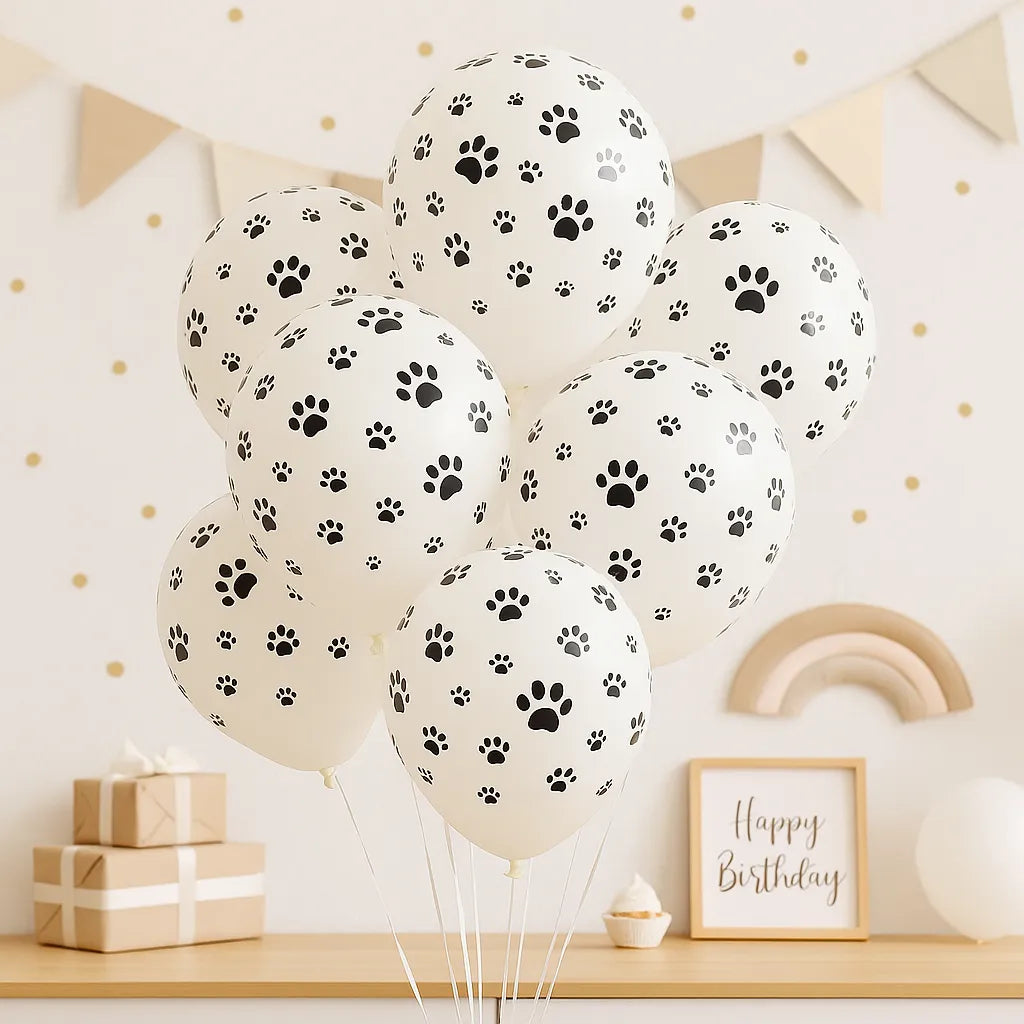 Ballons Anniversaire Imprimés pattes de Chien