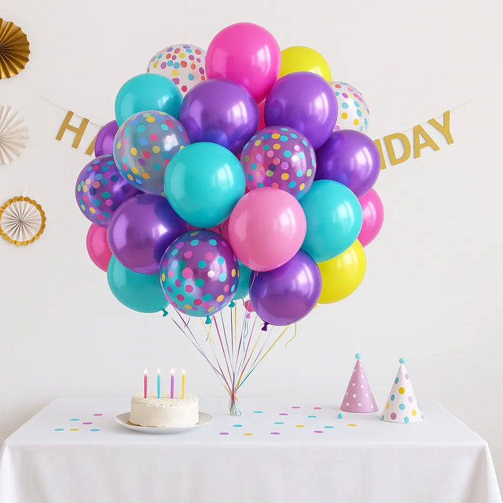 Ballons Anniversaire Latex 5 Couleurs 