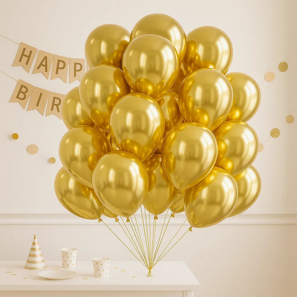 Ballons Anniversaire Métal Doré