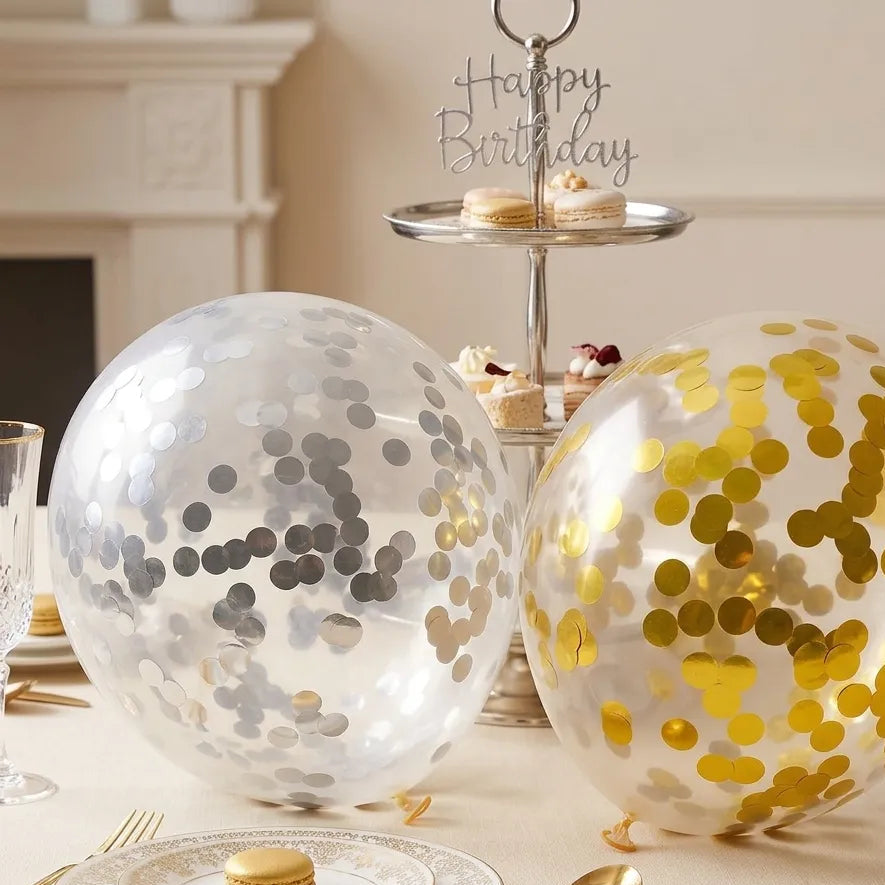 Ballons Anniversaire avec Confettis Pratiques