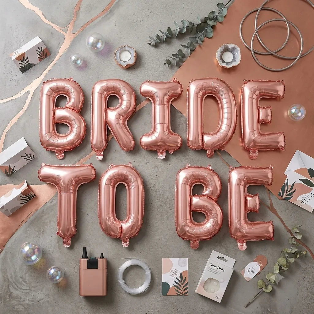 Ballons Bride to Be Rose Gold Pratiques
