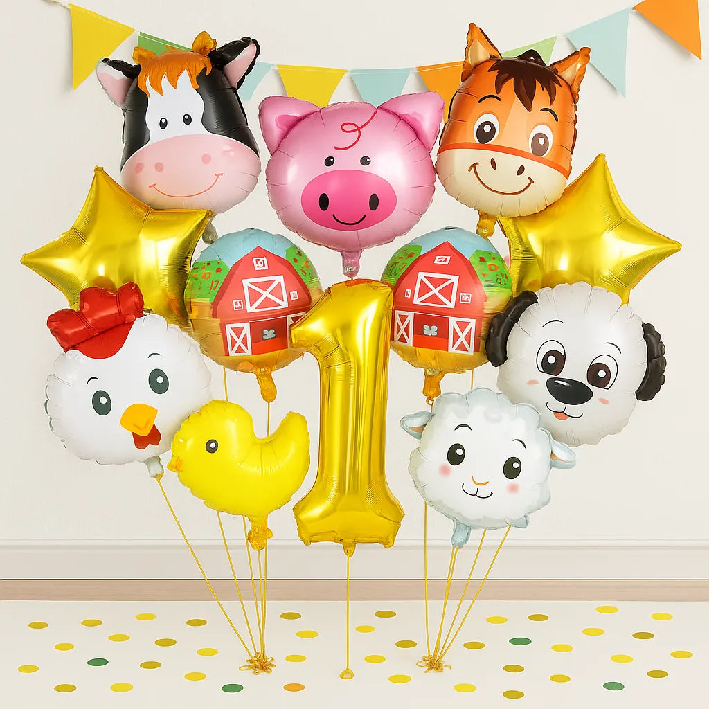 Ballons Chiffre Thème Ferme 1