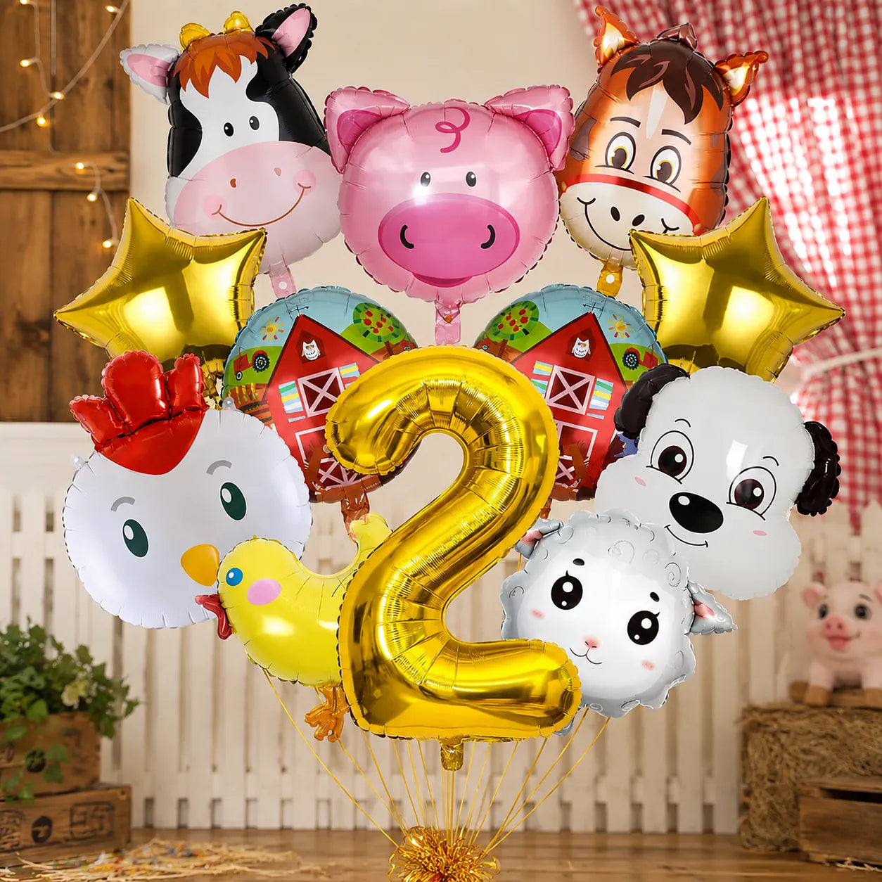 Ballons Chiffre Thème Ferme 2