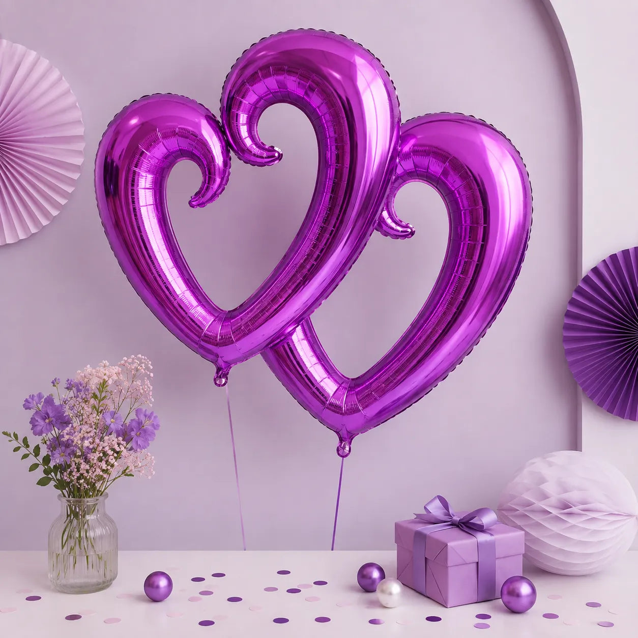Ballons Géants Cœur Violet Pratiques