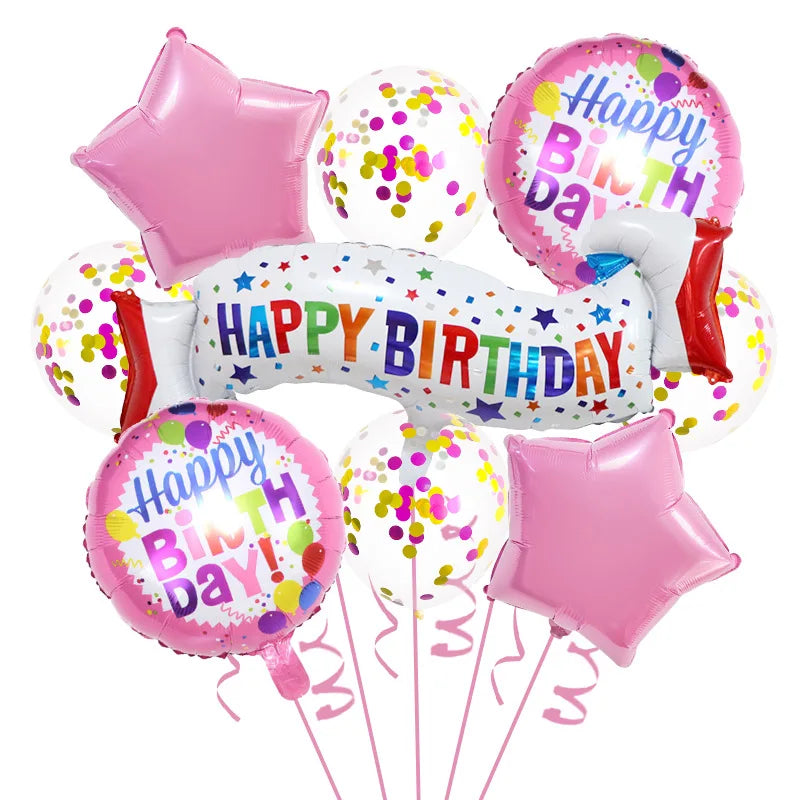 Ballons Gonflables Happy Birthday Roses Design