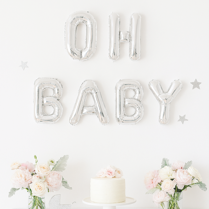 Ballons Gonflables Oh Baby Argenté