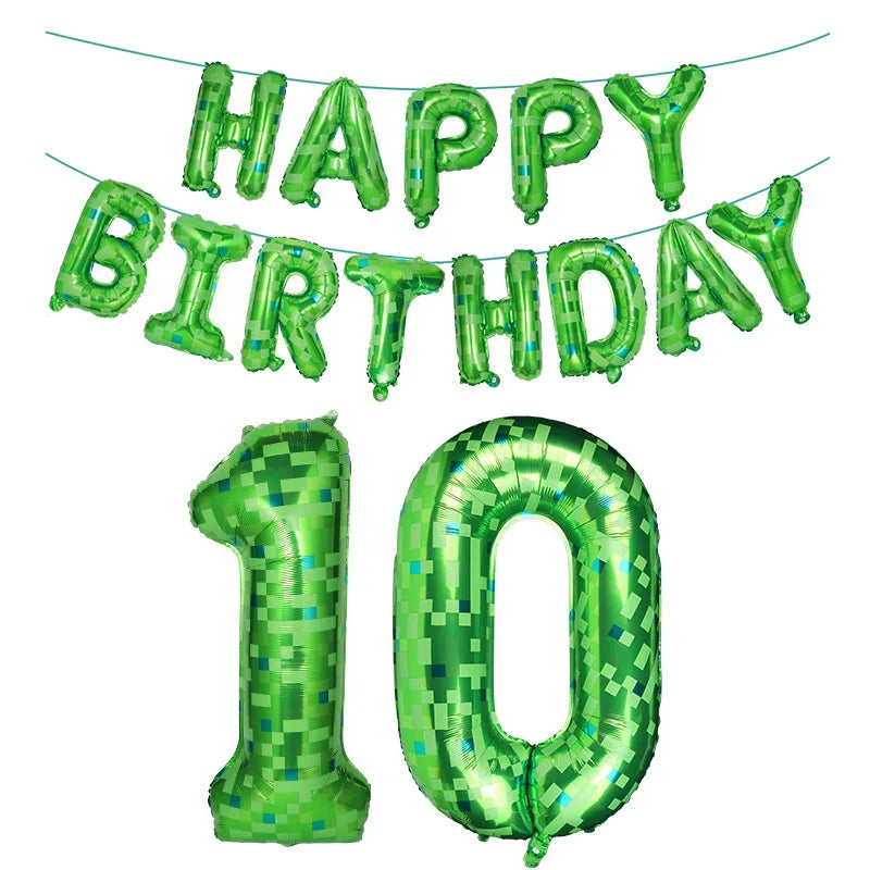 Ballons Happy Birthday Chiffre Vert Pas cher