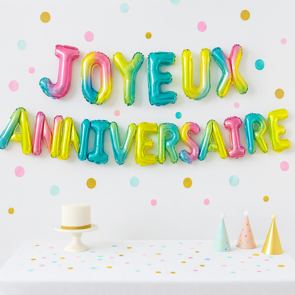 Ballons Lettre Dégradés Colorés