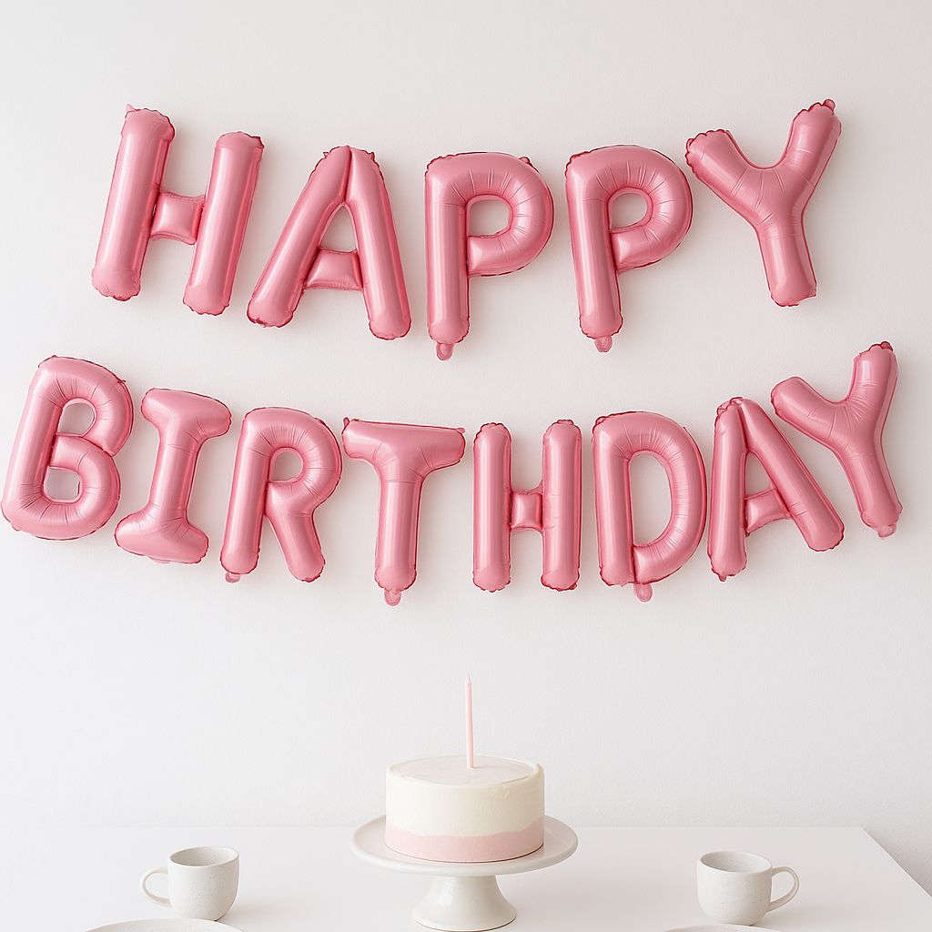 Ballons Lettre Roses Bonbon