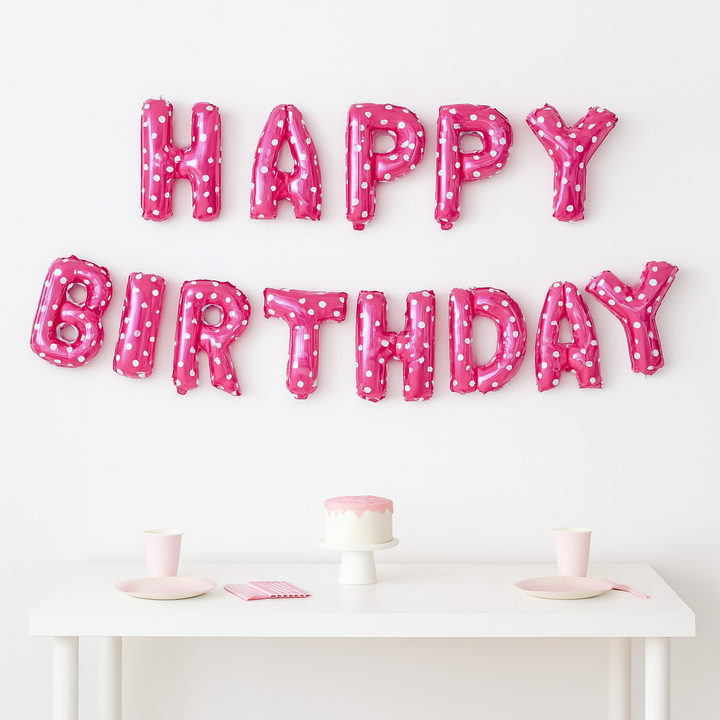 Ballons Lettre Roses à Cœurs