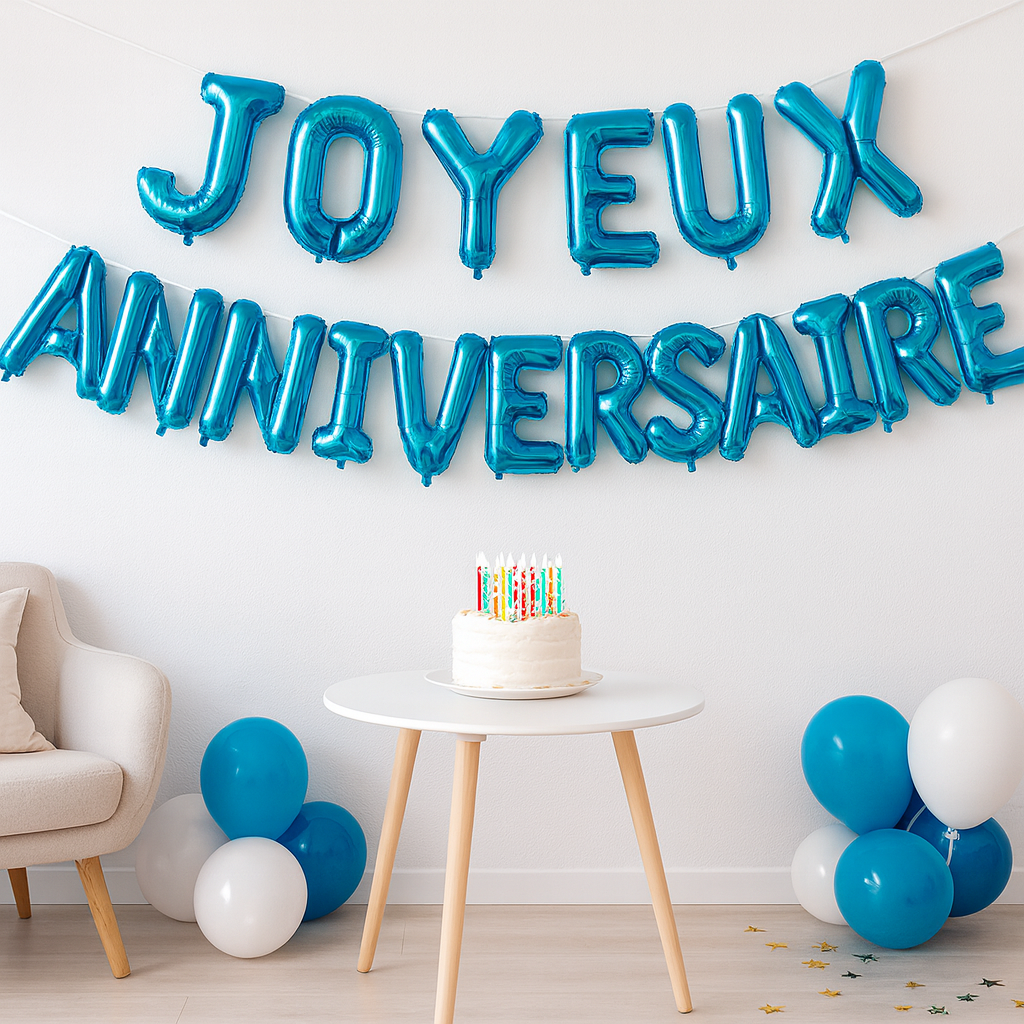 Ballons Lettres Bleus
