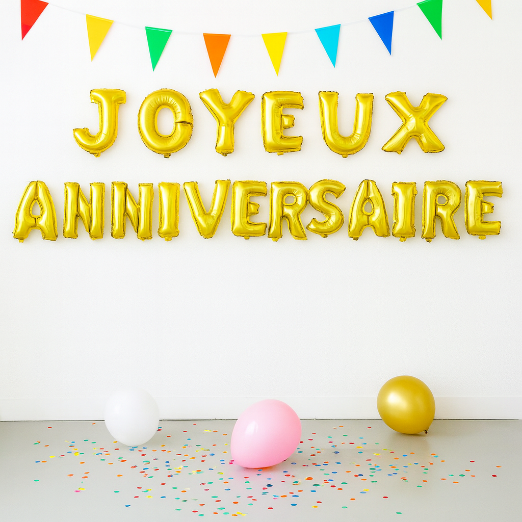 Ballons Lettres Dorés