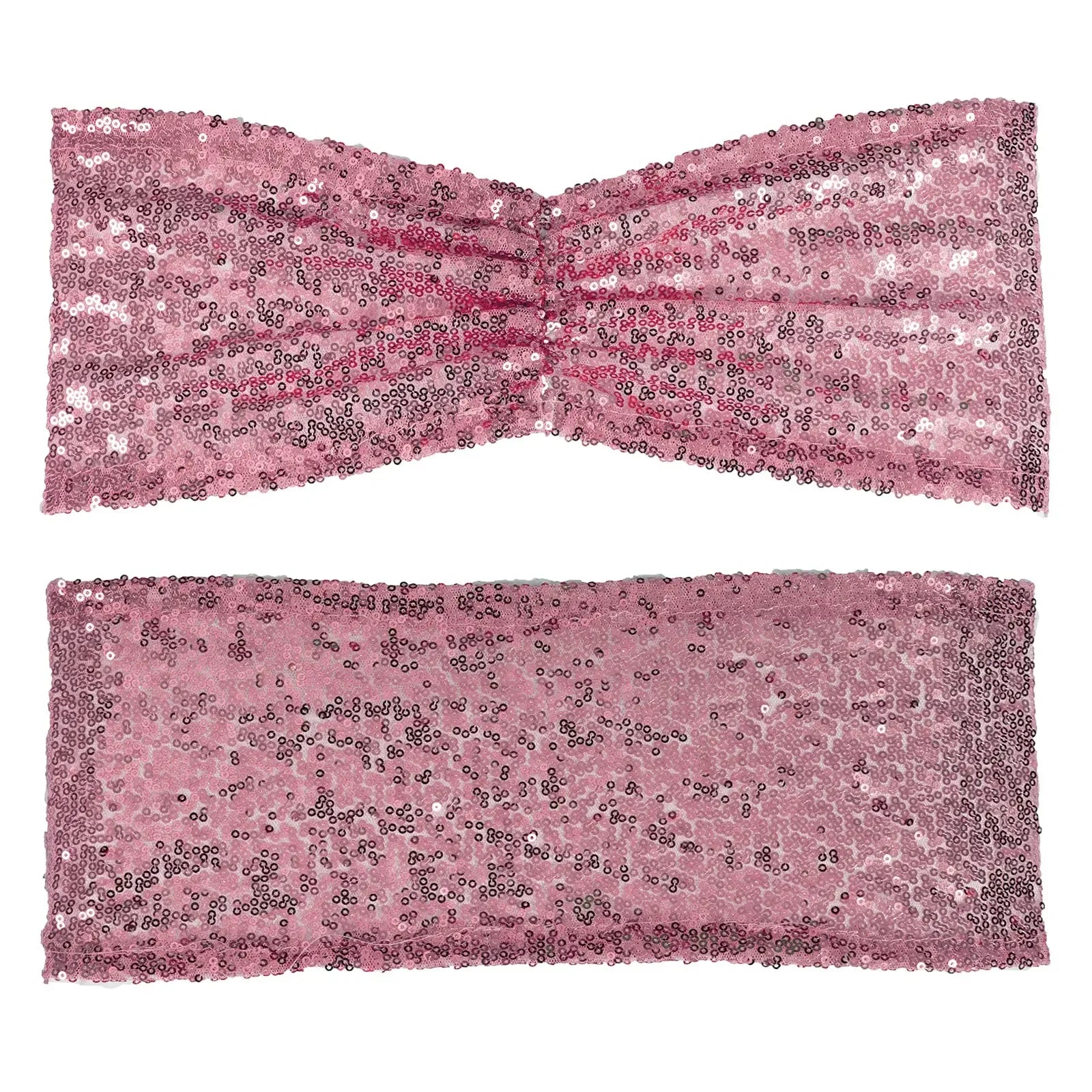 Bandeau de Chaise Mariage Rose à Sequins Chic