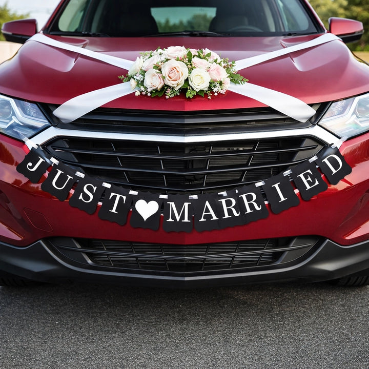 Bannière Voiture Mariage Noire