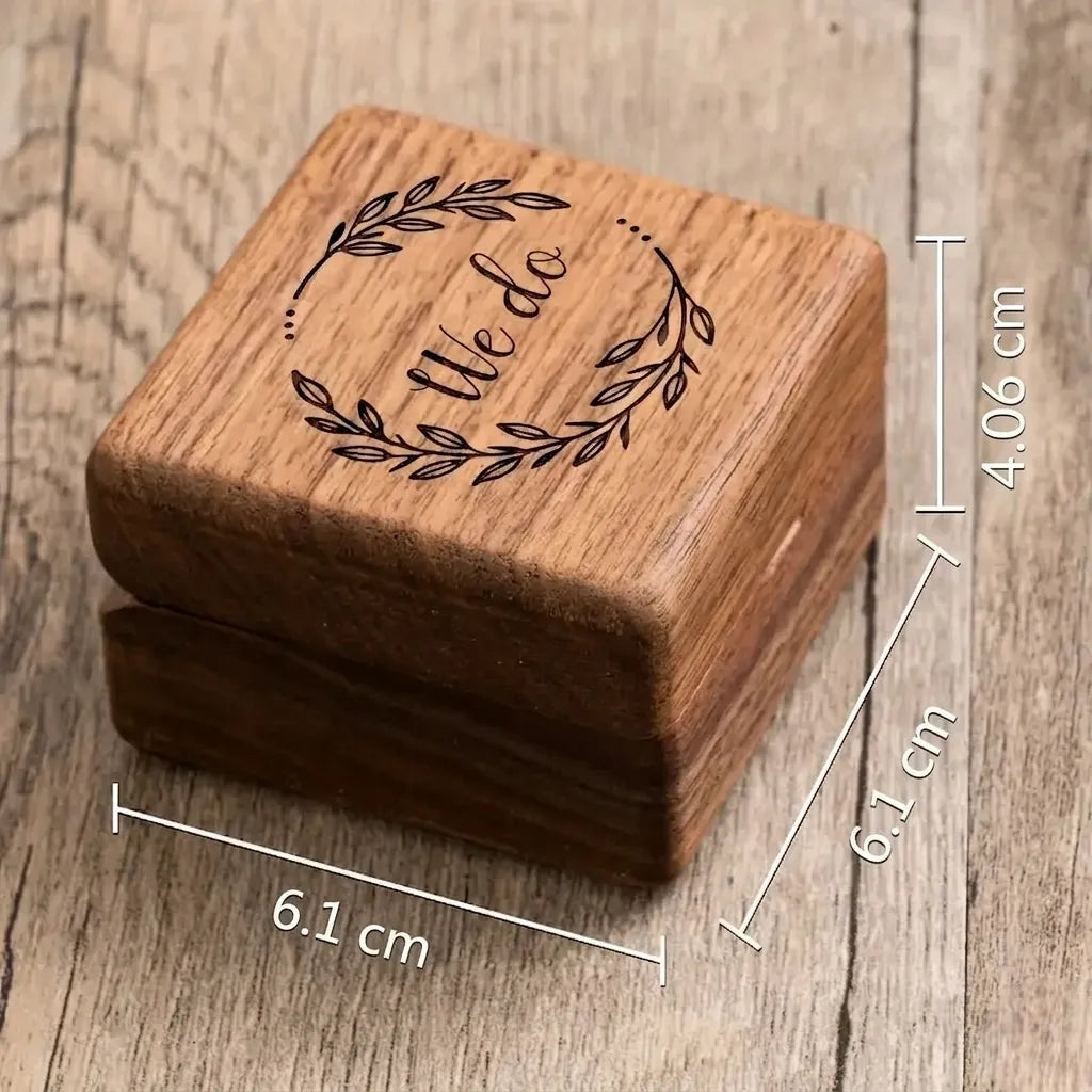 Boîte Alliance Mariage en Bois Elégante Adorable