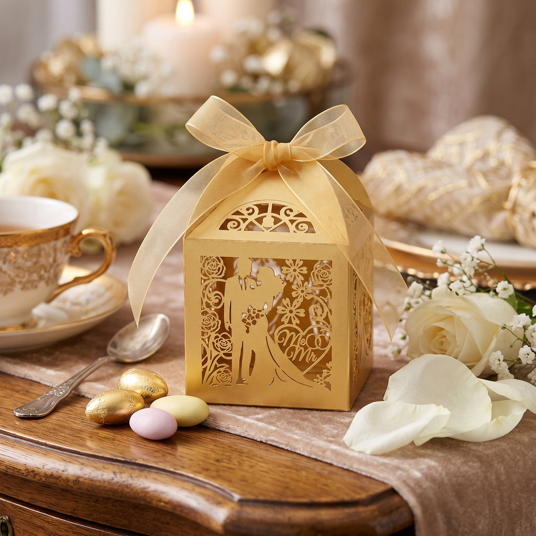 Boîte à Dragées Elégante dorée